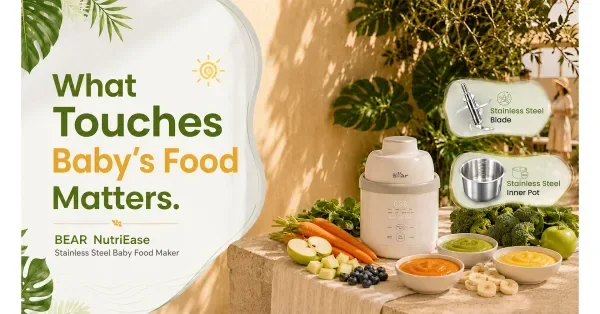 BEAR NutriEase Baby Food Maker Stands Out With a Stainless Steel Design in a Plastic-Dominated Category
