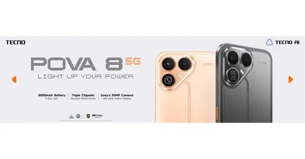 TECNO POVA 8 5G Launches with 2-Day Battery, Alive Matrix Display, and Practical AI