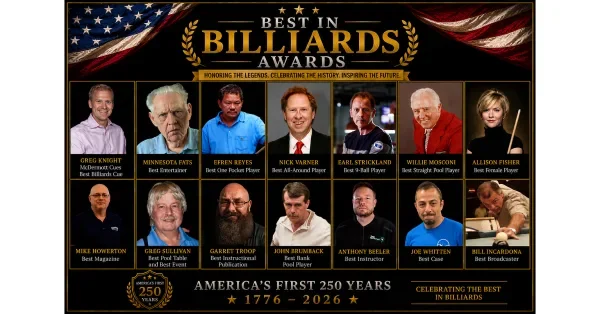 Best in Billiards Names the Greatest Players, Products and Contributors in American Billiards History