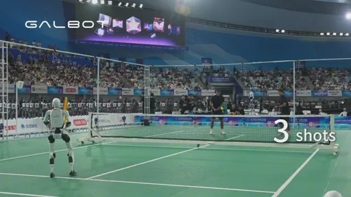 World's First Autonomous Humanoid Tennis Match: GALBOT Robots Complete 100+ Consecutive Rallies