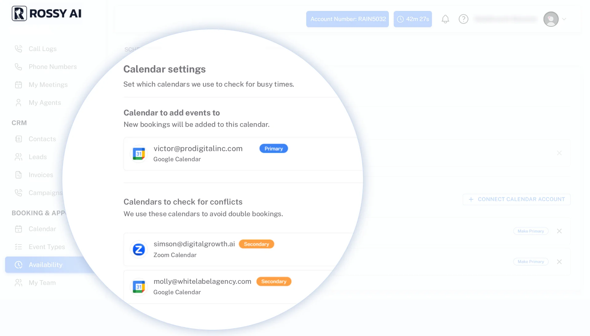Rossy AI Multiple Calendars in One Place
