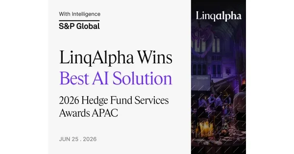 LinqAlpha Wins Best AI Solution at the 2026 Hedge Fund Services Awards