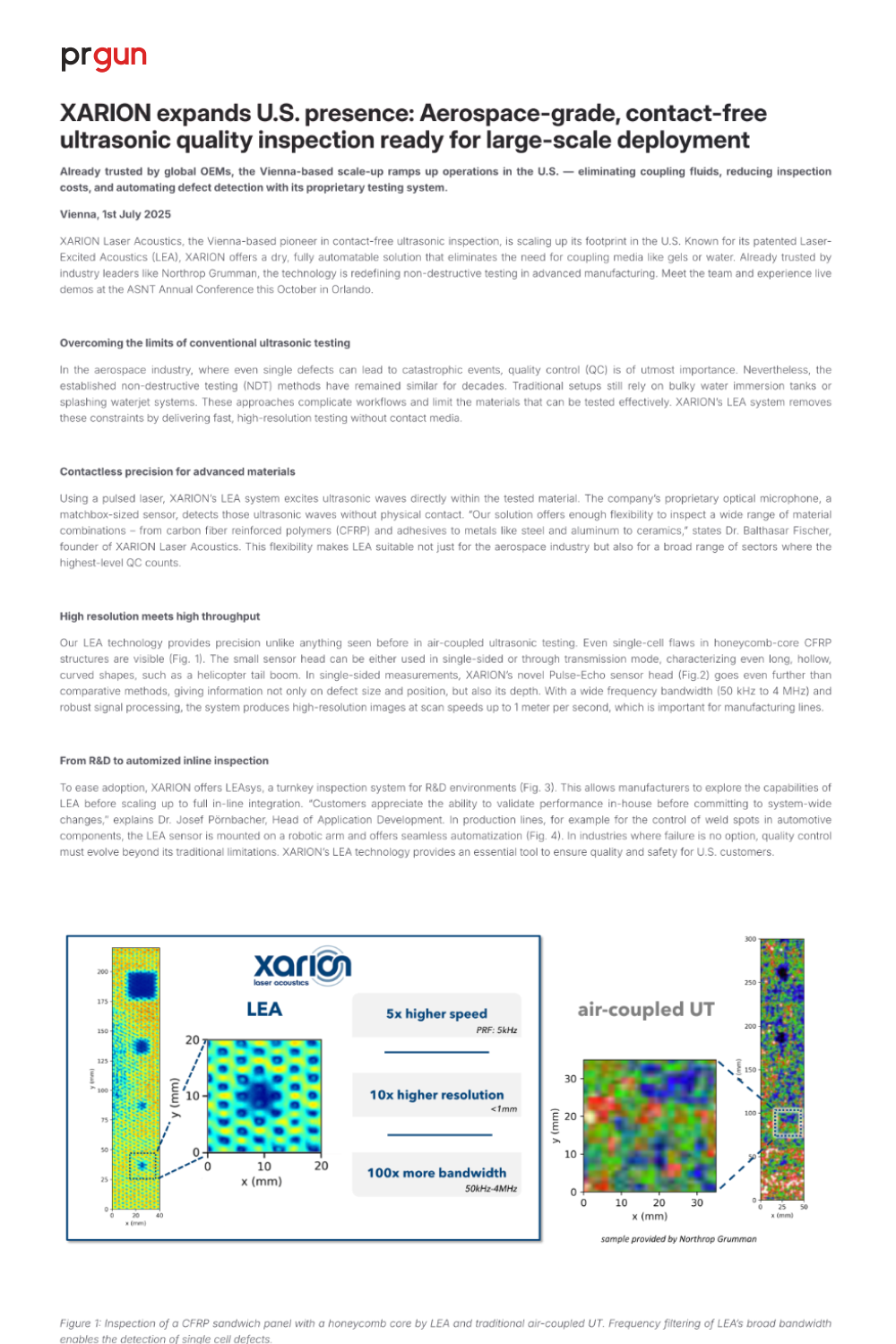 Xarion press release on PR Gun